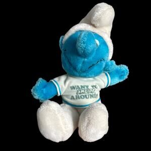 Vintage Peyo Smurf Plush 1979 Wallace Berrie Stuffed Toy Korea Shredded Nutshell